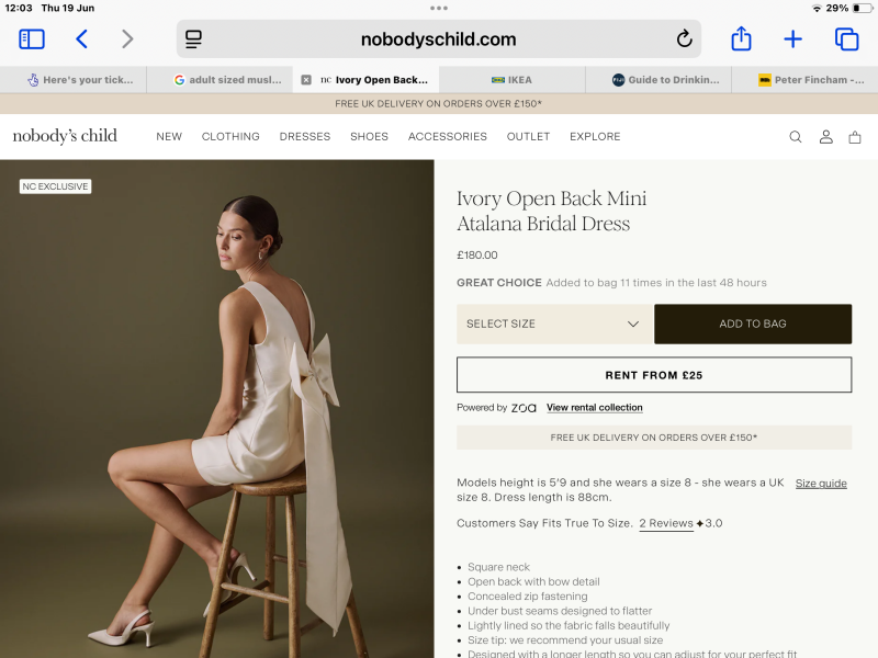 Where to buy a special (but not 'wedding') dress for registry office ceremony