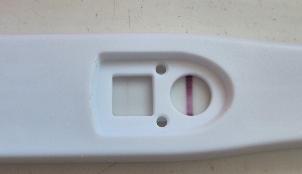 Various positive tests (faint) - period late five days.