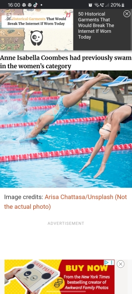 Trans swimmer goes topless to protest having to swim with men