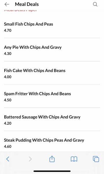 Fish and chips in a cafe