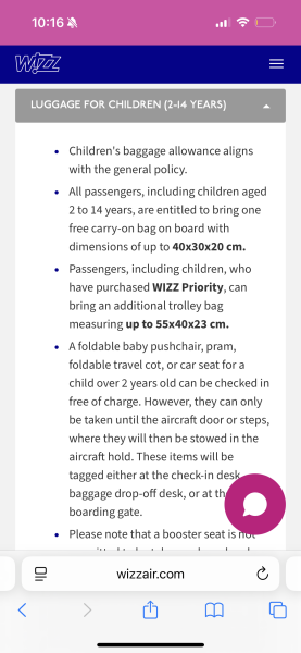 Spain Hire Car - Taking car seat and pram into cabin