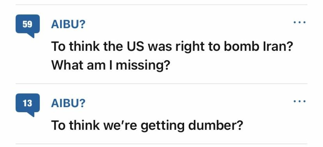 To think the US was right to bomb Iran? What am I missing?