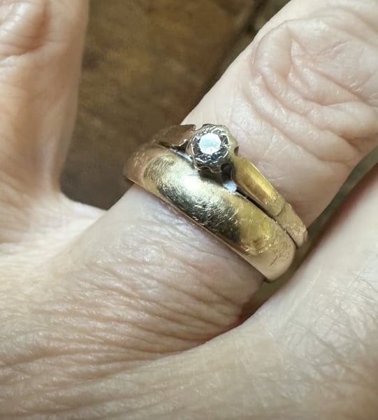 Super glued rings together (on finger)