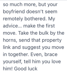 To never tell partner I love him?