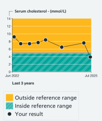 Cholesterol levels normal for the first time in years