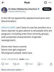 BBC presenter corrects pregnant people to pregnant women