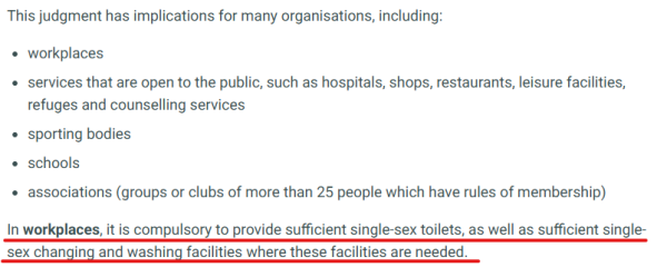 EHRC clarification on SC judgement - workplaces