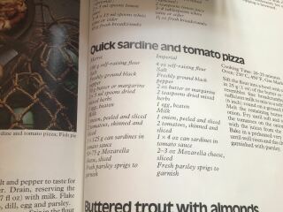 1970s Sardine “pizza” scone (cooking for two)