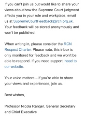 RCN emailing members about Supreme Court Ruling