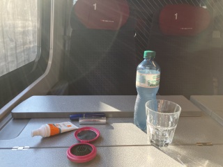 Make up on the train: get up ten mins earlier