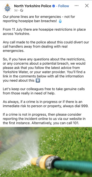 Would you report somebody for using a hosepipe during a ban?