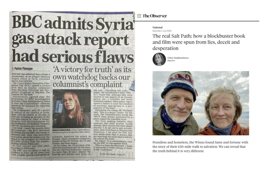 Thread 2. To feel disappointed after reading this in The Observer about the author and her husband from The Salt Path book and film?