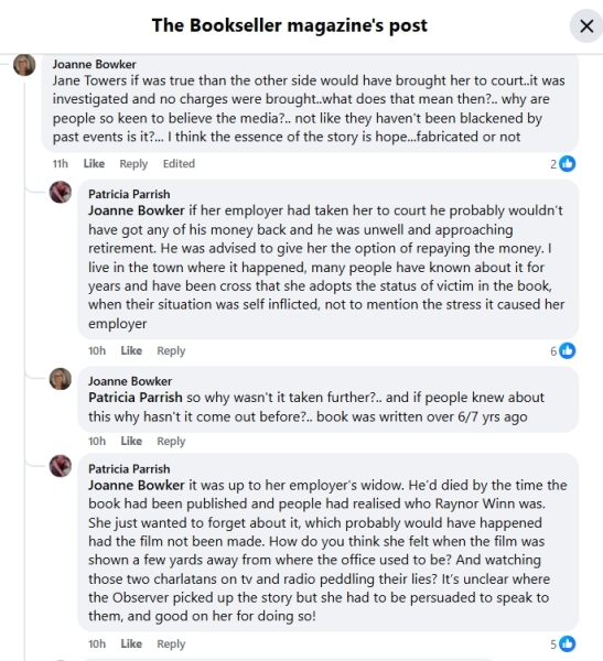 Thread 4: To feel disappointed after reading this in The Observer about the author and her husband from The Salt Path book and film?
