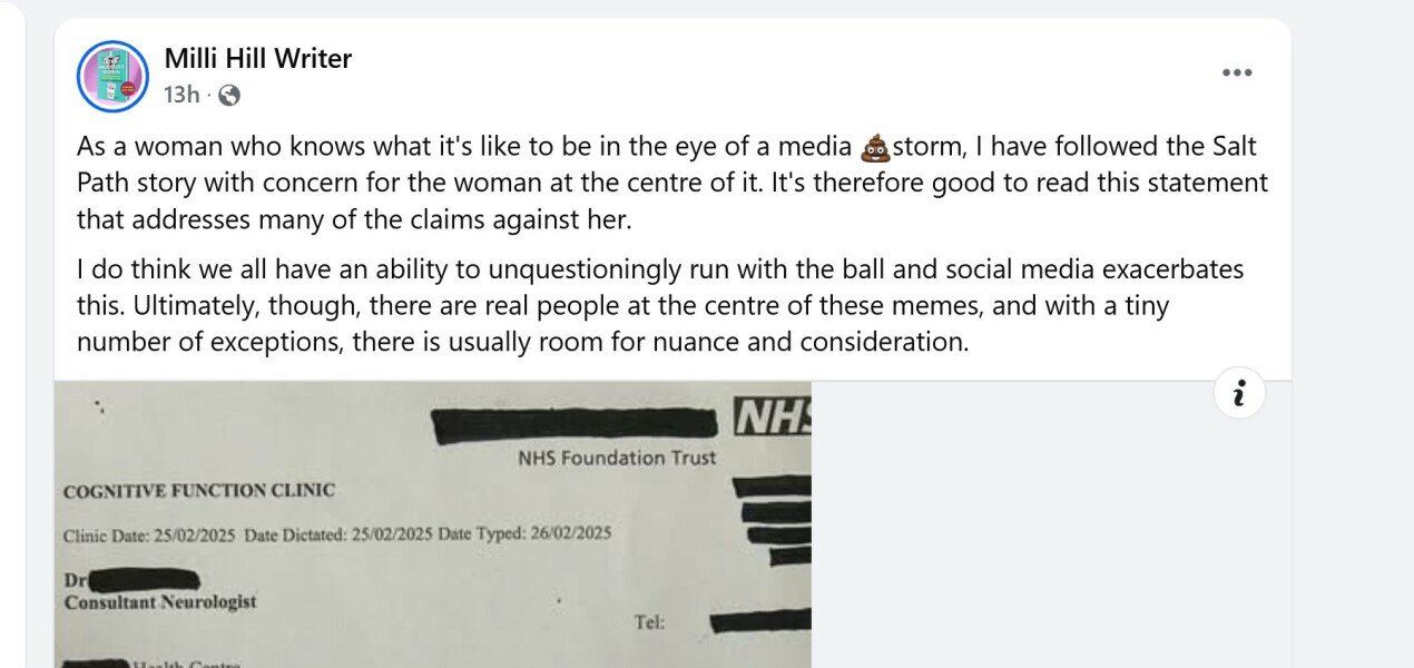 Thread 4: To feel disappointed after reading this in The Observer about the author and her husband from The Salt Path book and film?