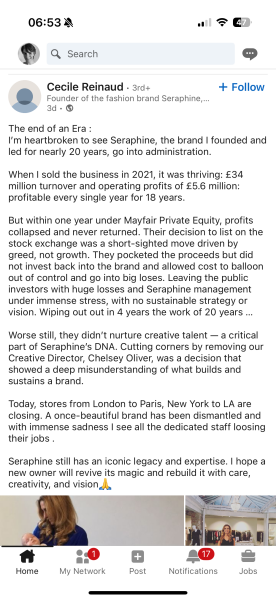 Seraphine has close down