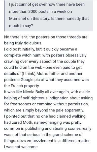 Thread 10: To feel disappointed after reading this in The Observer about the author and her husband from The Salt Path book and film?