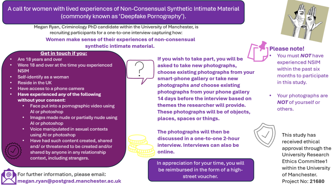 A Call for Participants: Women with lived experience of so-called ''Deepfake Pornography''
