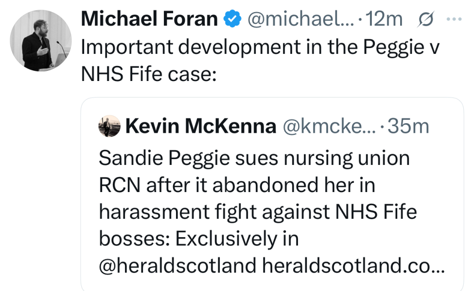 NHS Fife tries to silence nurse - Sandie Peggie vs NHS Fife Health Board and Dr Beth Upton - thread #32