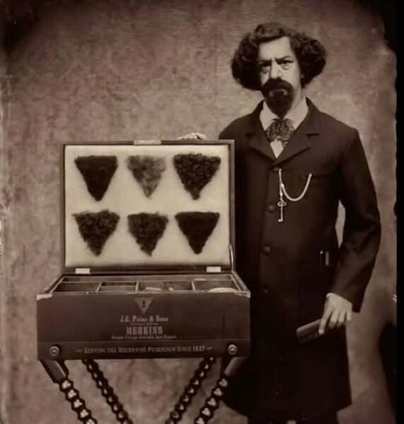 Gussies Grips' Grandfather. Door to door merkin salesman.