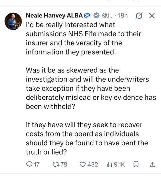 NHS Fife tries to silence nurse - Sandie Peggie vs NHS Fife Health Board and Dr Beth Upton - thread #41