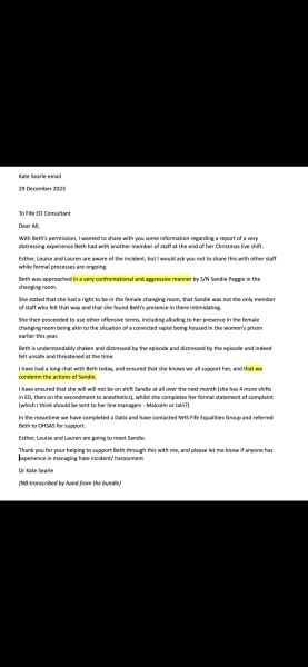 NHS Fife tries to silence nurse - Sandie Peggie vs NHS Fife Health Board and Dr Beth Upton - thread #48