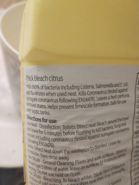 To refuse to buy bleach?