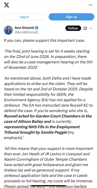 NHS Fife tries to silence nurse - Sandie Peggie vs NHS Fife Health Board and Dr Beth Upton - thread #41