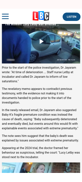 Three members of Lucy Letby hospital senior leadership team arrested.