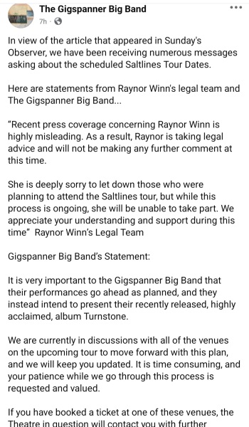 Thread 3: To feel disappointed after reading this in The Observer about the author and her husband from The Salt Path book and film?