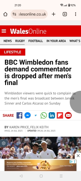 For thinking Andrew Castle is a knob?