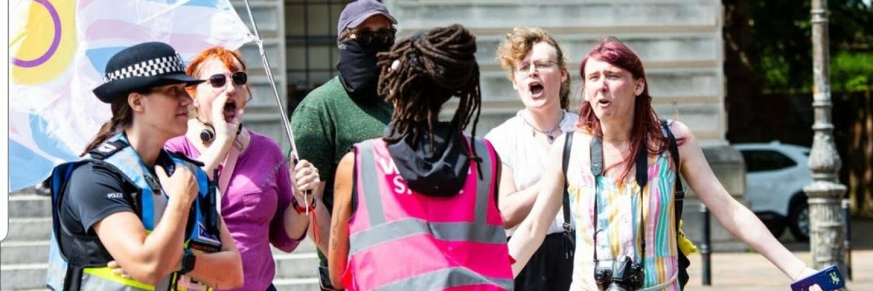 Violent trans rights protest in Manchester.