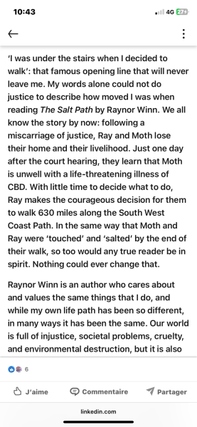 Thread 11: To feel disappointed after reading this in The Observer about the author and her husband from The Salt Path book and film?