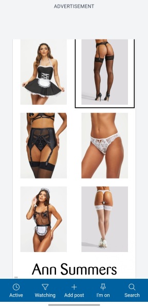 Full page (gross) Ann Summers adverts