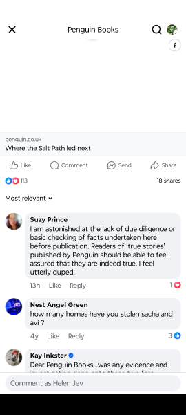 Thread 4: To feel disappointed after reading this in The Observer about the author and her husband from The Salt Path book and film?