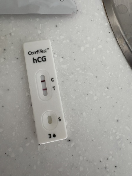 Pregnancy test slightly lighter