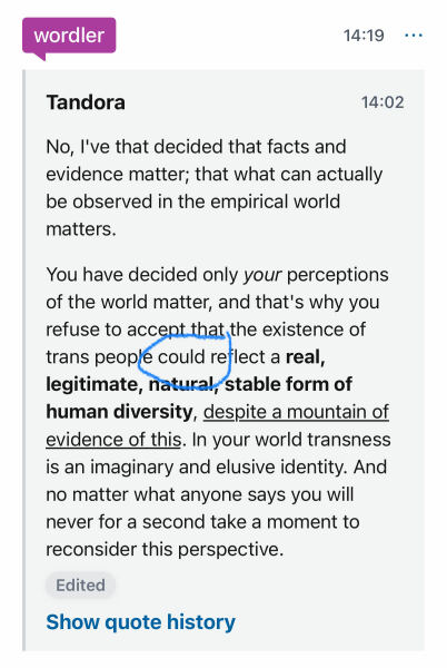 "Biological sex is a multidimensional variable with various components" - Thread 2