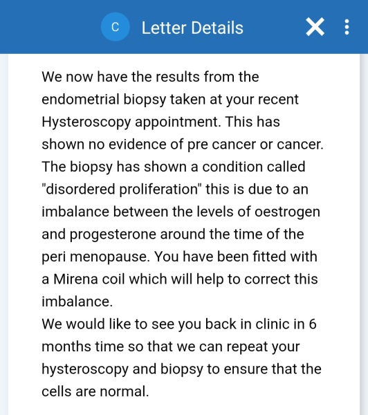 How do you get hysteroscopy biopsy result?