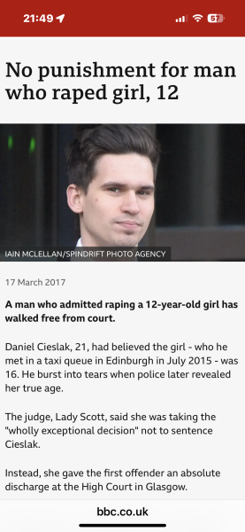 4 yrs for cutting down tree, no jail time for rape