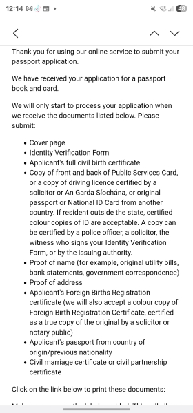 Anyone applied for an Irish passport as a descedent recently?
