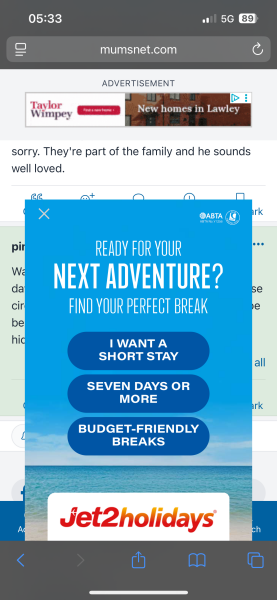 Mini adverts on the scroll bar.