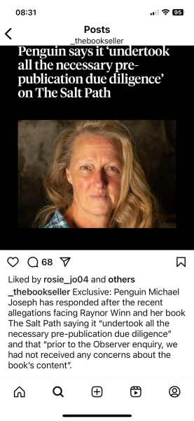 Thread 3: To feel disappointed after reading this in The Observer about the author and her husband from The Salt Path book and film?