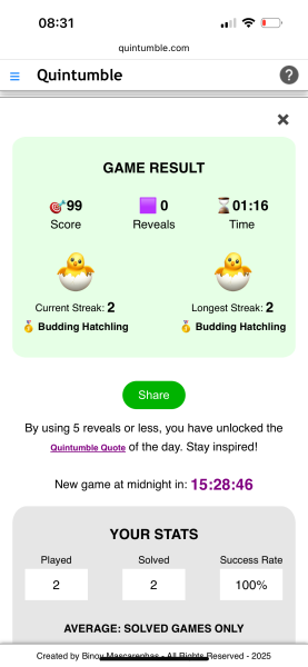 Quintumble - Yet another addictive 5 letter word game!