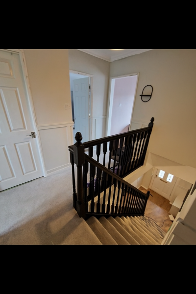 Would you paint the whole bannisters black or just like it is ?