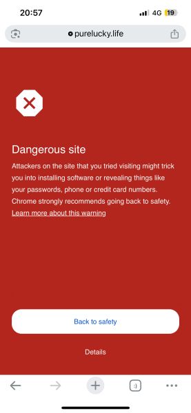 Fake virus page taking over