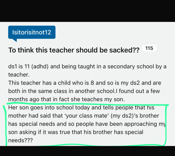 To think this teacher should be sacked??