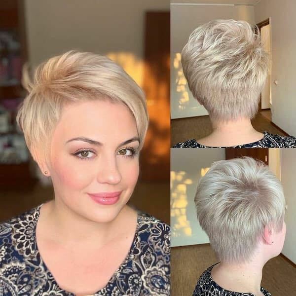 Short hairstyle for round face