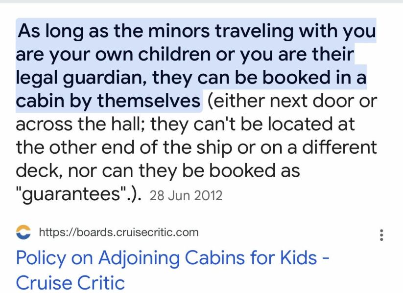 Unfortunately can’t go on holiday because of cruise lines policy
