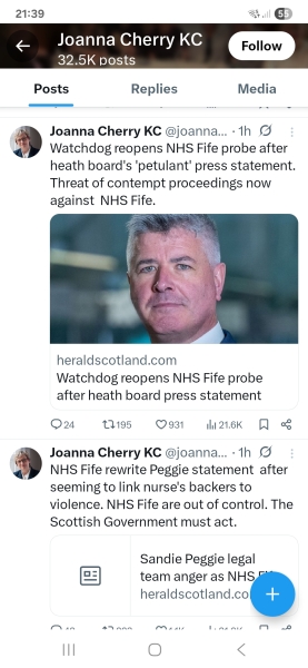 NHS Fife tries to silence nurse - Sandie Peggie vs NHS Fife Health Board and Dr Beth Upton - thread #32