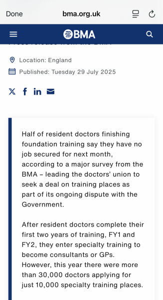 To think the BMA have misjudged with another doctor's strike? Thread 2