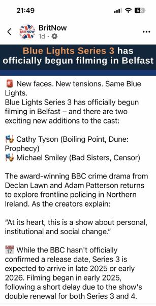BLUE LIGHTS S2 - mon 9pm  BBC 1 - tv pace. NO SPOILERS